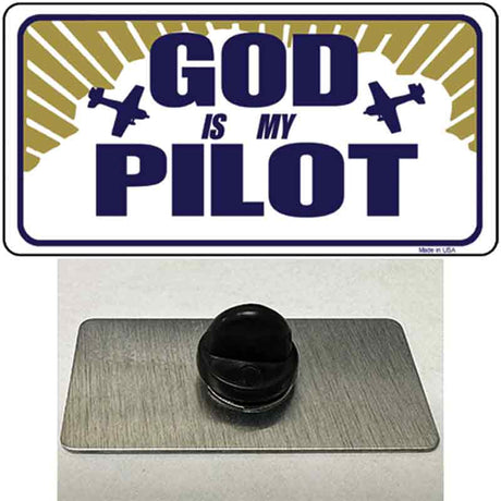 God Is My Pilot Novelty Metal Hat Pin