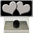 Solid Grey Centered Hearts Black Novelty Metal Hat Pin