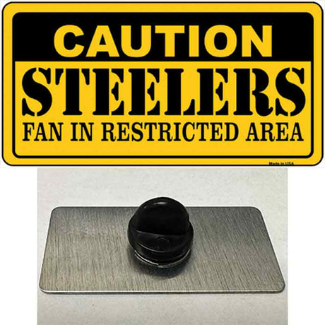 Caution Steelers Novelty Metal Hat Pin