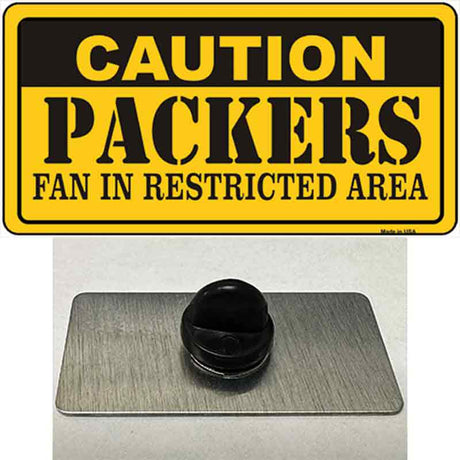 Caution Packers Novelty Metal Hat Pin