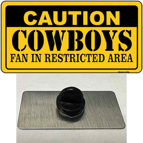 Caution Cowboys Novelty Metal Hat Pin