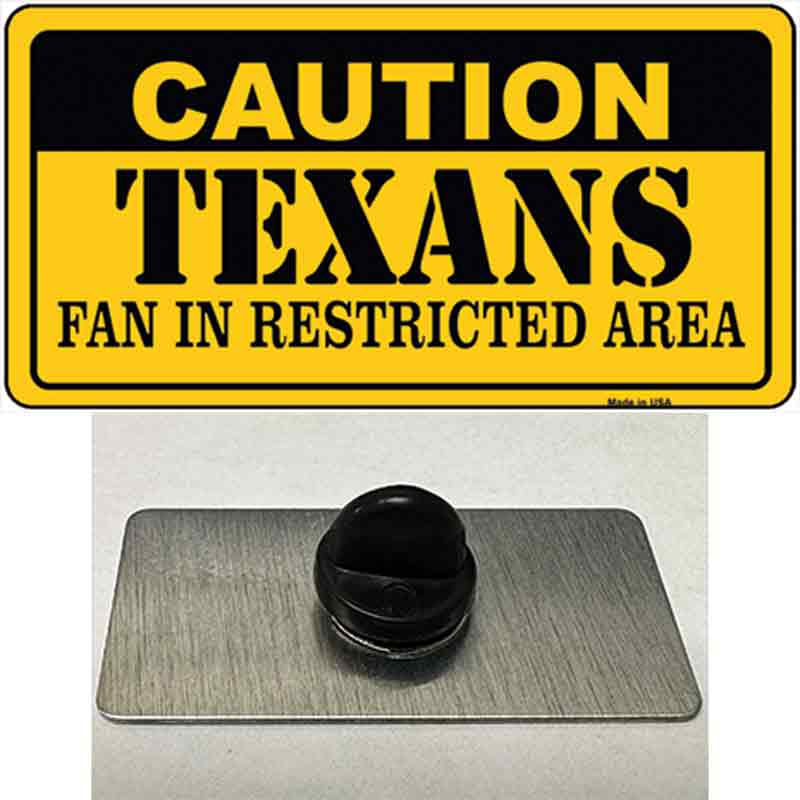 Caution Texans Novelty Metal Hat Pin