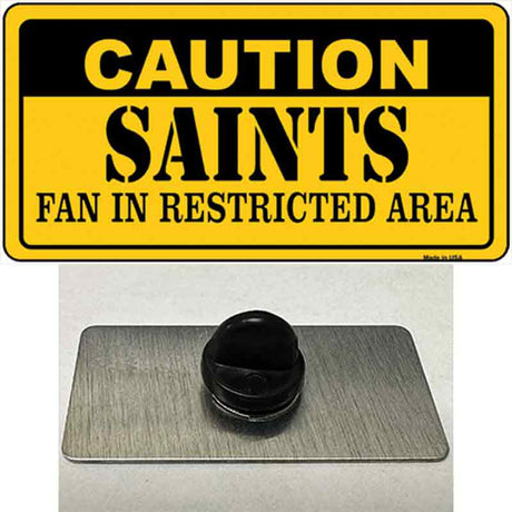 Caution Saints Novelty Metal Hat Pin