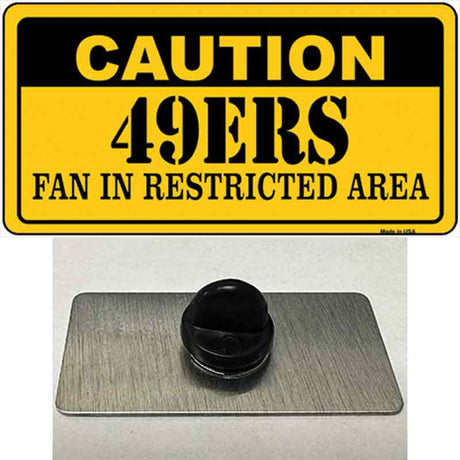 Caution 49ers Novelty Metal Hat Pin