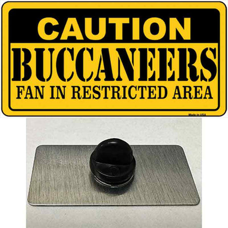 Caution Buccaneers Novelty Metal Hat Pin