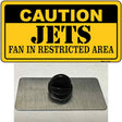 Caution Jets Novelty Metal Hat Pin