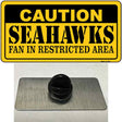 Caution Seahawks Novelty Metal Hat Pin