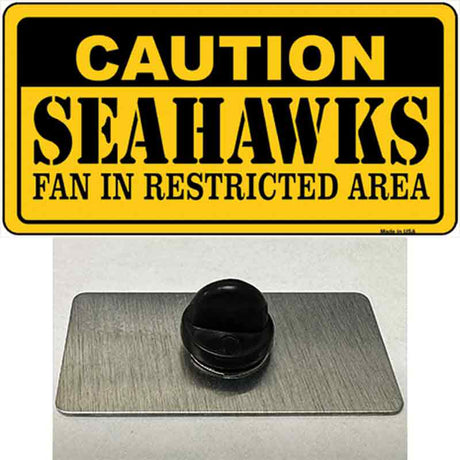 Caution Seahawks Novelty Metal Hat Pin