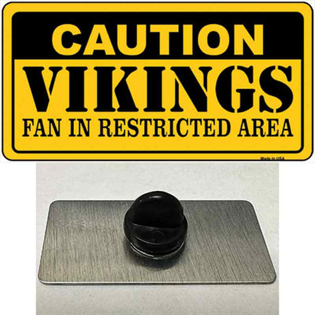 Caution Vikings Novelty Metal Hat Pin