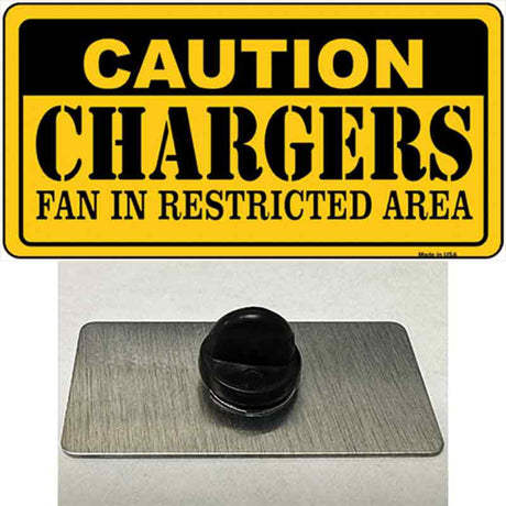 Caution Chargers Novelty Metal Hat Pin