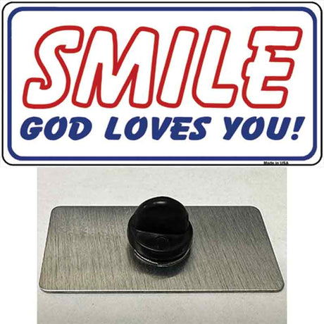 Smile God Loves You Novelty Metal Hat Pin