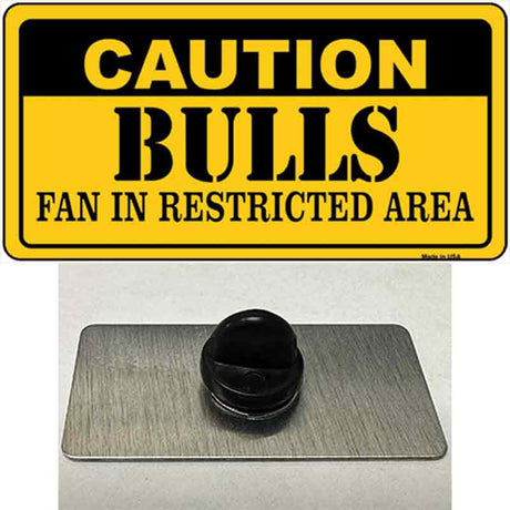 Caution Bulls Fan Novelty Metal Hat Pin