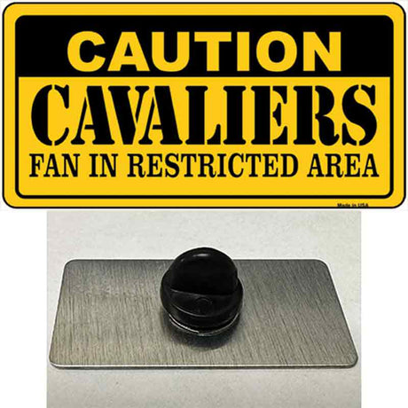 Caution Cavaliers Fan Novelty Metal Hat Pin