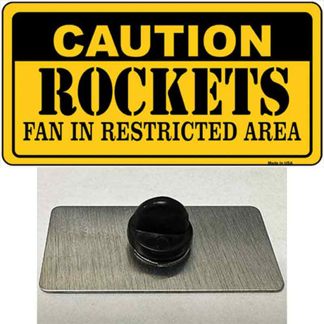 Caution Rockets Fan Novelty Metal Hat Pin