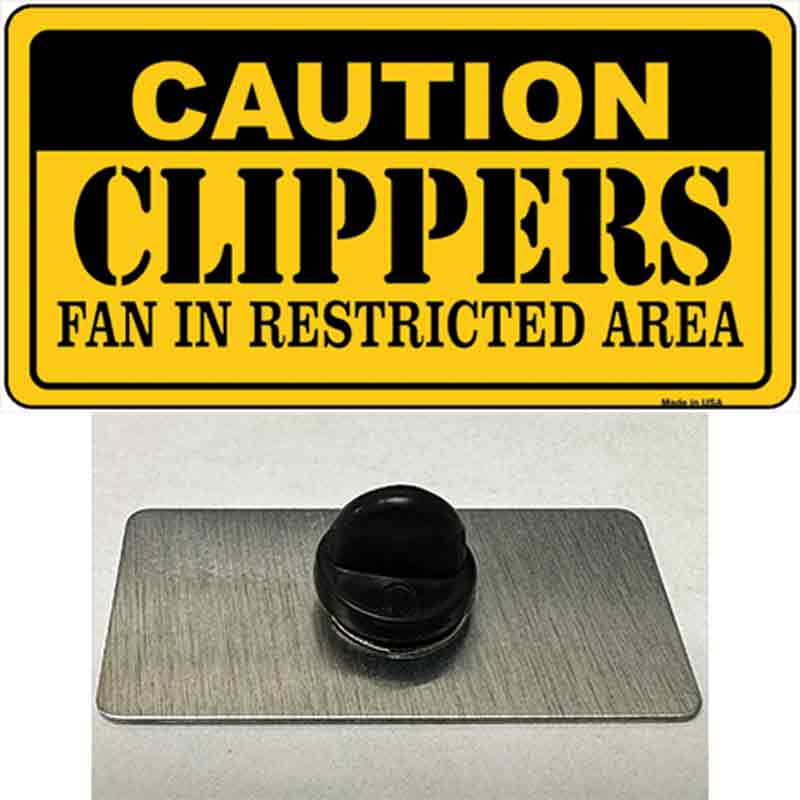 Caution Clippers Fan Novelty Metal Hat Pin