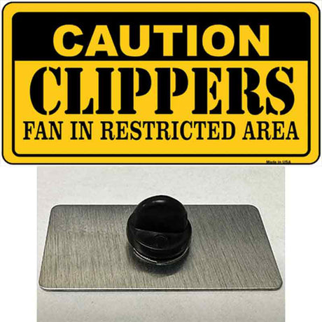 Caution Clippers Fan Novelty Metal Hat Pin