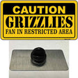 Caution Grizzlies Fan Novelty Metal Hat Pin