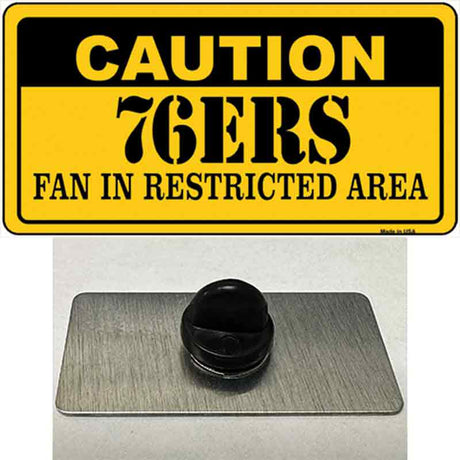 Caution 76ers Fan Novelty Metal Hat Pin