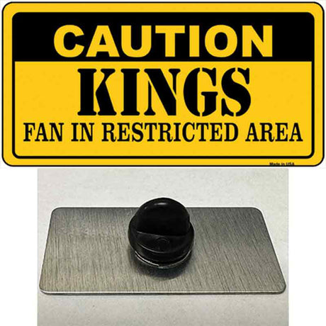 Caution Kings Fan Novelty Metal Hat Pin