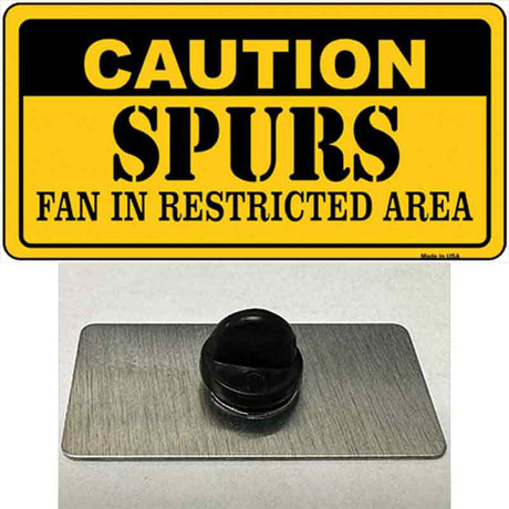 Caution Spurs Fan Novelty Metal Hat Pin