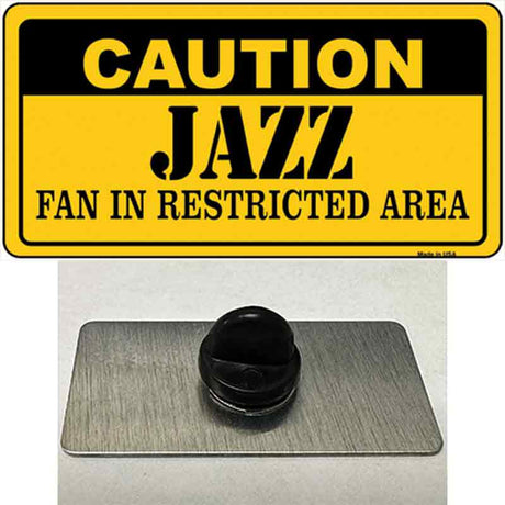 Caution Jazz Fan Novelty Metal Hat Pin