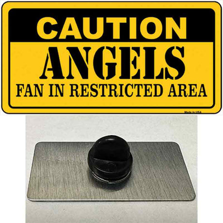 Caution Angels Fan Novelty Metal Hat Pin