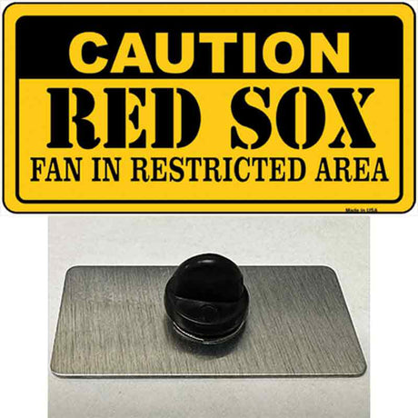 Caution Red Sox Fan Novelty Metal Hat Pin