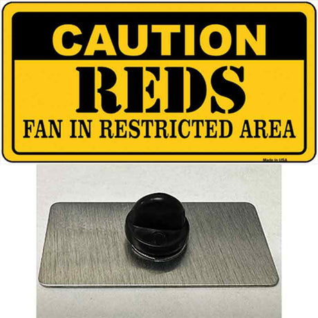 Caution Reds Fan Novelty Metal Hat Pin