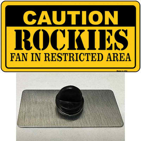 Caution Rockies Fan Novelty Metal Hat Pin