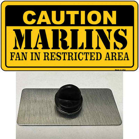 Caution Marlins Fan Novelty Metal Hat Pin