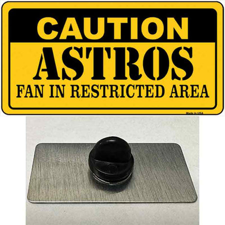 Caution Astros Fan Novelty Metal Hat Pin