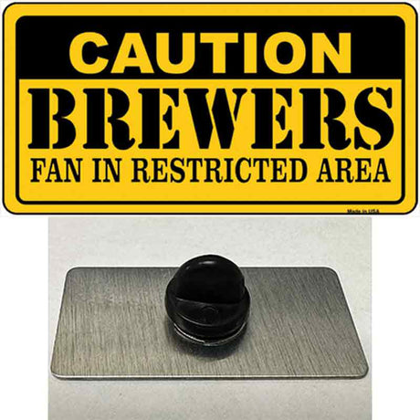 Caution Brewers Fan Novelty Metal Hat Pin