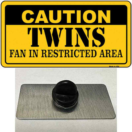 Caution Twins Fan Novelty Metal Hat Pin