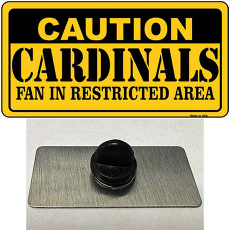 Caution Cardinals Fan Novelty Metal Hat Pin