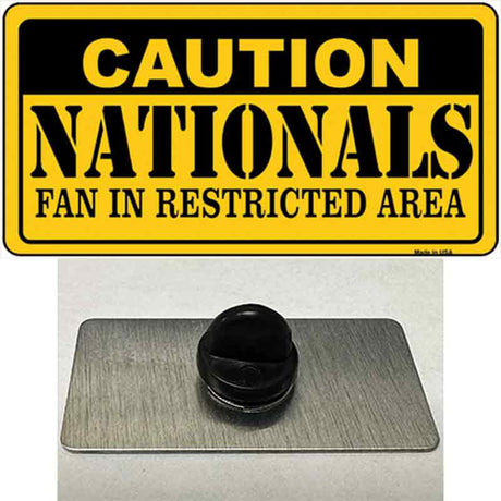 Caution Nationals Fan Novelty Metal Hat Pin