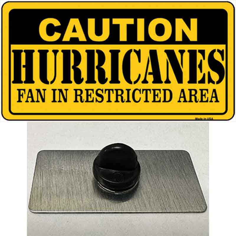 Caution Hurricanes Novelty Metal Hat Pin