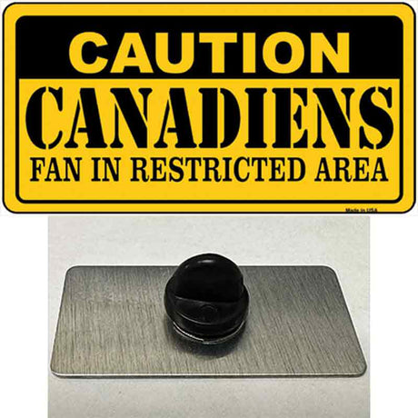 Caution Canadiens Novelty Metal Hat Pin