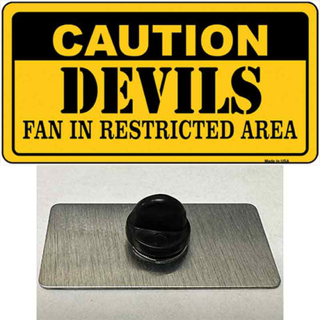 Caution Devils Novelty Metal Hat Pin