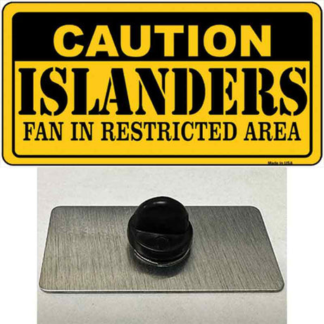 Caution Islanders Novelty Metal Hat Pin