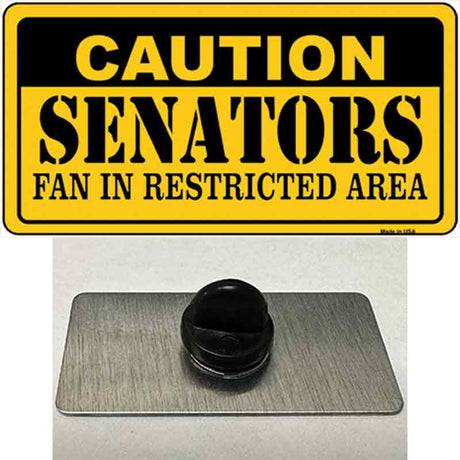 Caution Senators Vanity Novelty Metal Hat Pin