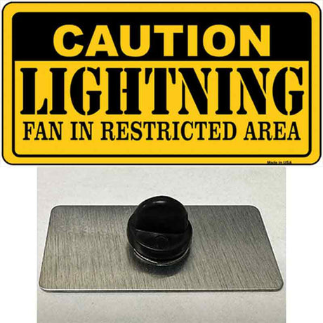 Caution Lightning Novelty Metal Hat Pin