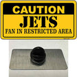 Caution Jets Hockey Novelty Metal Hat Pin