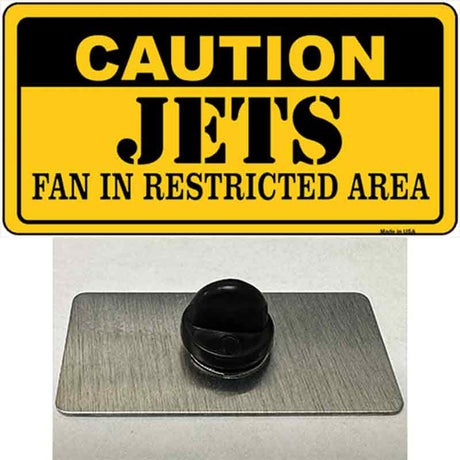 Caution Jets Hockey Novelty Metal Hat Pin