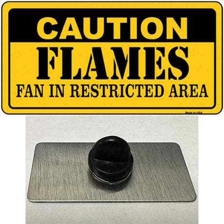 Caution Flames Novelty Metal Hat Pin