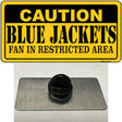 Caution Blue Jackets Novelty Metal Hat Pin