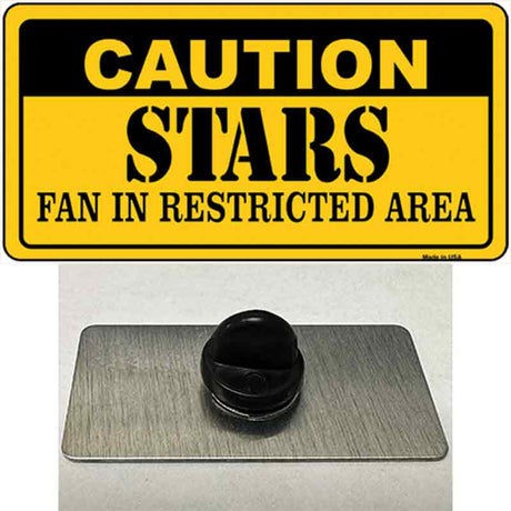 Caution Stars Novelty Metal Hat Pin