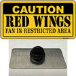 Caution Red Wings Novelty Metal Hat Pin