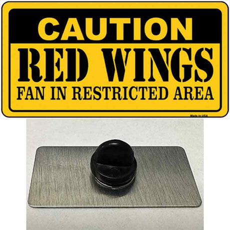 Caution Red Wings Novelty Metal Hat Pin