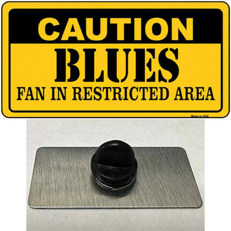 Caution Blues Novelty Metal Hat Pin