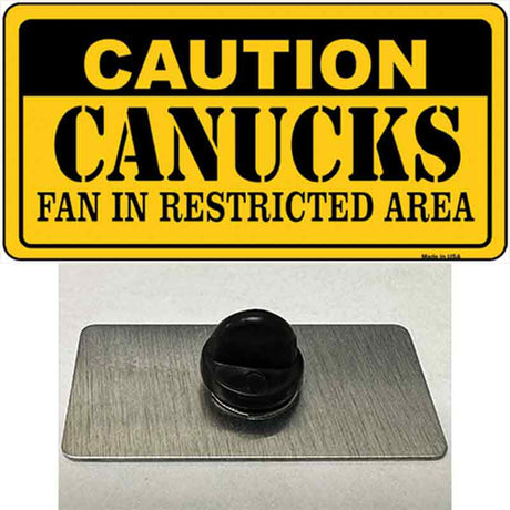 Caution Canucks Novelty Metal Hat Pin